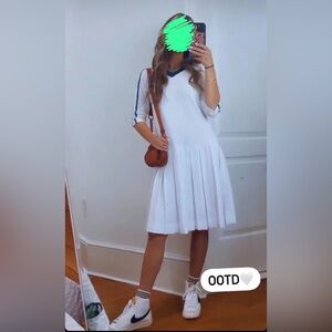 White and Blue tennis Dress